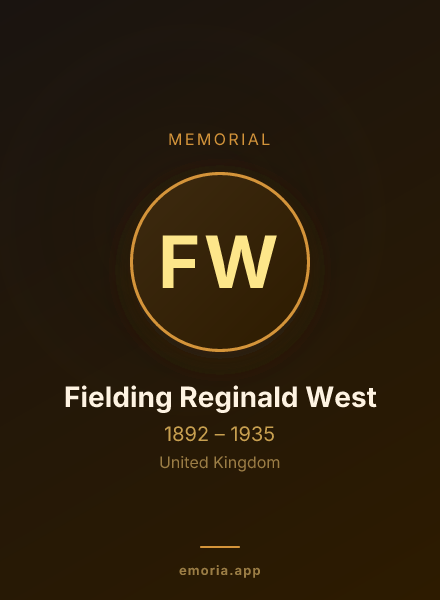 Memorial portrait of Fielding Reginald West