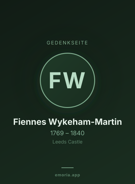 Gedenkportrait von Fiennes Wykeham-Martin