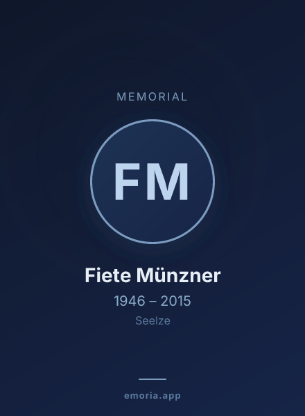 Memorial portrait of Fiete Münzner