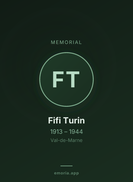 Memorial portrait of Fifi Turin