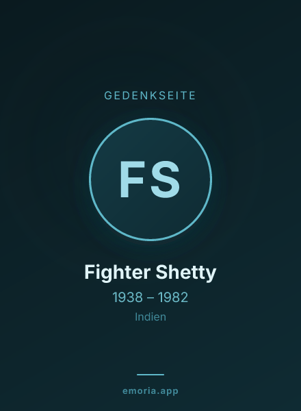 Gedenkportrait von Fighter Shetty