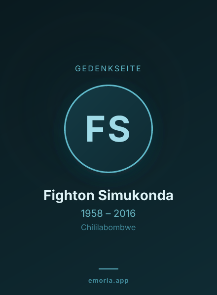 Gedenkportrait von Fighton Simukonda