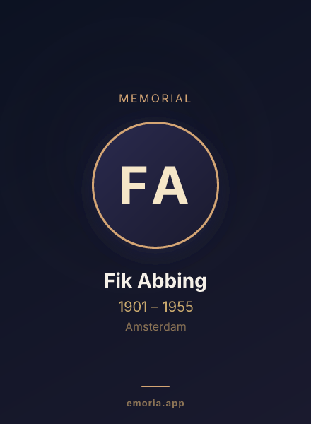 Memorial portrait of Fik Abbing