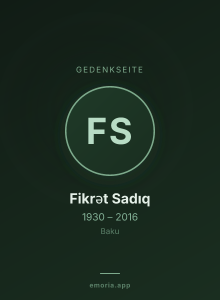 Gedenkportrait von Fikrət Sadıq