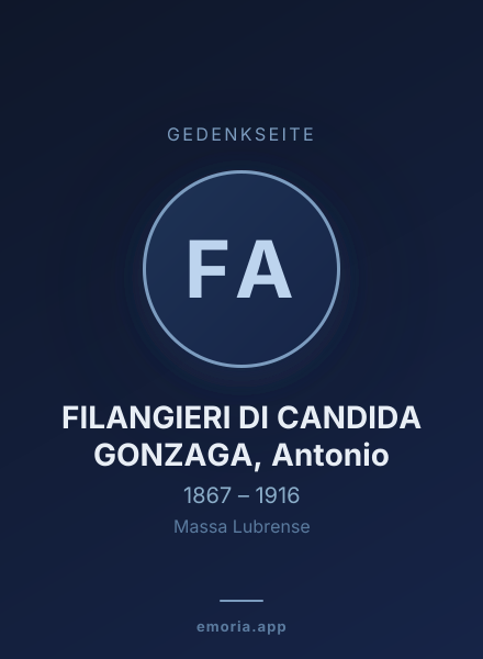 Gedenkportrait von FILANGIERI DI CANDIDA GONZAGA, Antonio