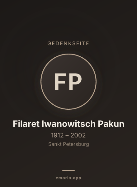 Gedenkportrait von Filaret Iwanowitsch Pakun