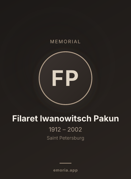 Memorial portrait of Filaret Iwanowitsch Pakun