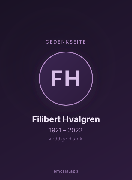 Gedenkportrait von Filibert Hvalgren