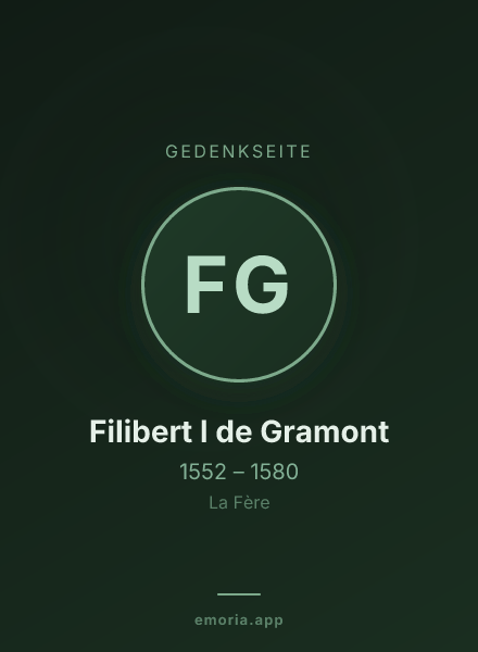 Gedenkportrait von Filibert I de Gramont
