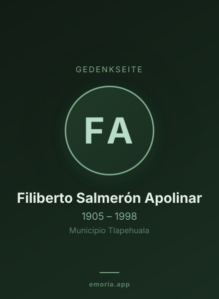 Gedenkportrait von Filiberto Salmerón Apolinar