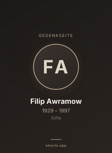 Gedenkportrait von Filip Awramow
