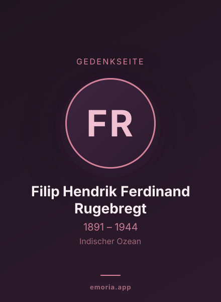 Gedenkportrait von Filip Hendrik Ferdinand Rugebregt