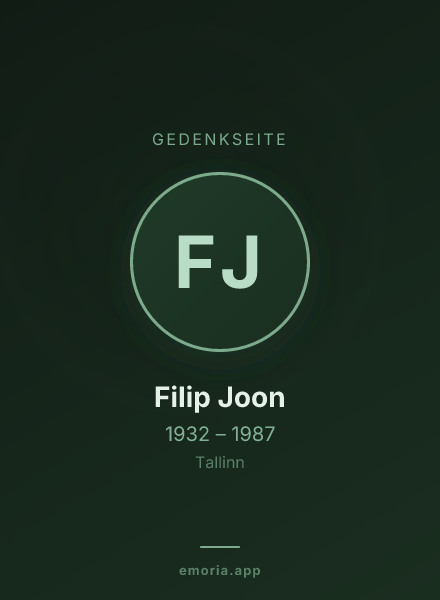 Gedenkportrait von Filip Joon