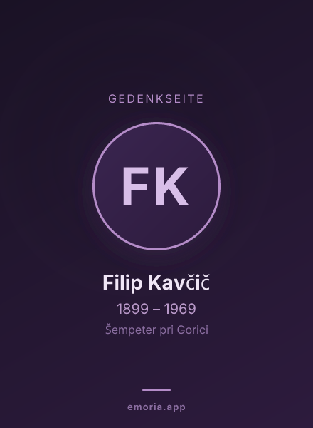 Gedenkportrait von Filip Kavčič