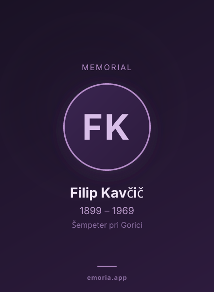 Memorial portrait of Filip Kavčič