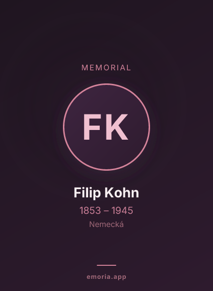Memorial portrait of Filip Kohn