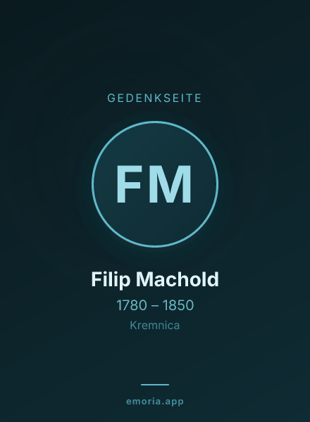 Gedenkportrait von Filip Machold