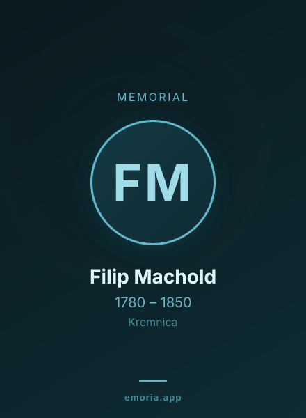 Memorial portrait of Filip Machold