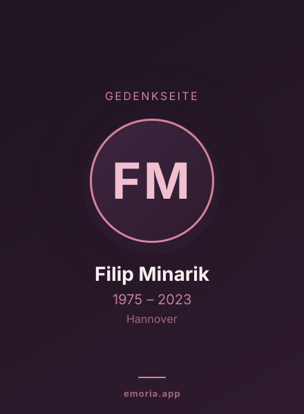 Gedenkportrait von Filip Minarik