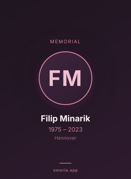 Memorial portrait of Filip Minarik