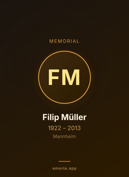 Memorial portrait of Filip Müller