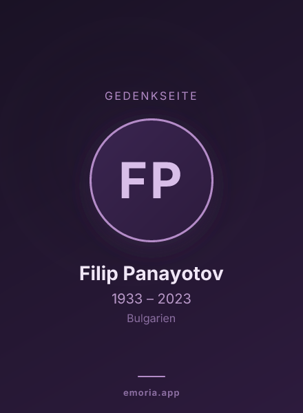 Gedenkportrait von Filip Panayotov