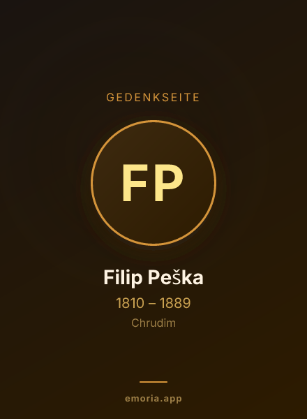 Gedenkportrait von Filip Peška