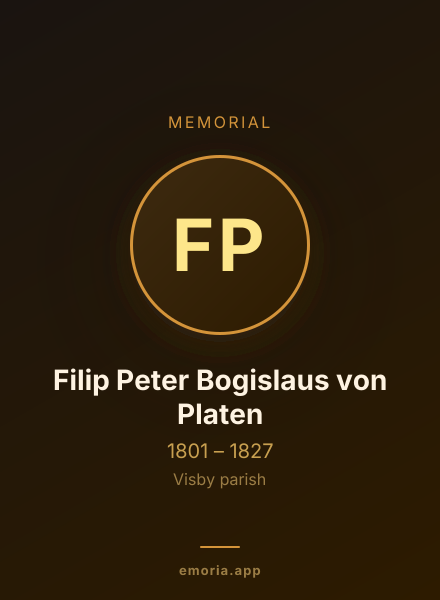 Memorial portrait of Filip Peter Bogislaus von Platen