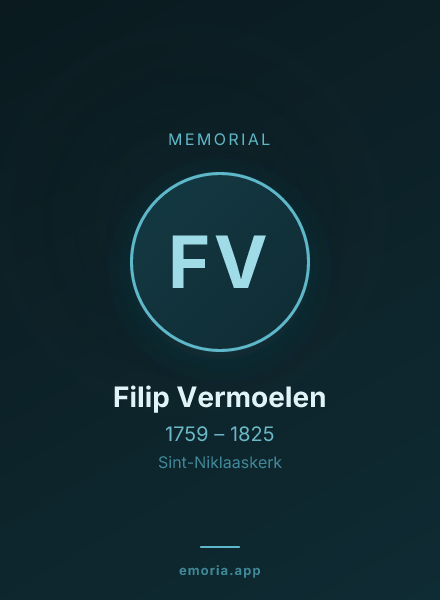 Memorial portrait of Filip Vermoelen