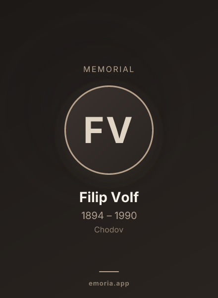 Memorial portrait of Filip Volf