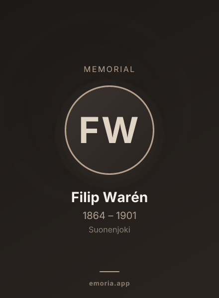 Memorial portrait of Filip Warén