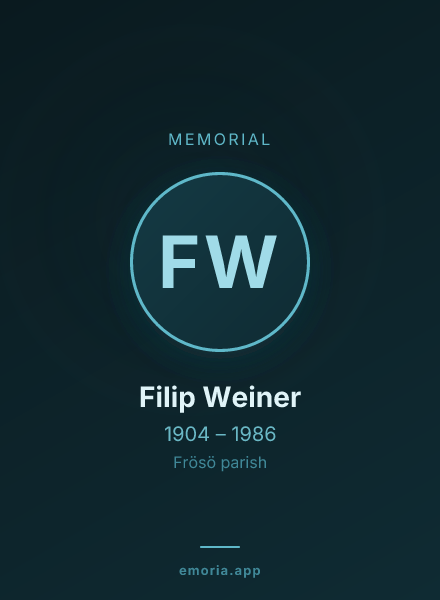 Memorial portrait of Filip Weiner