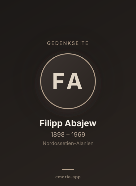 Gedenkportrait von Filipp Abajew