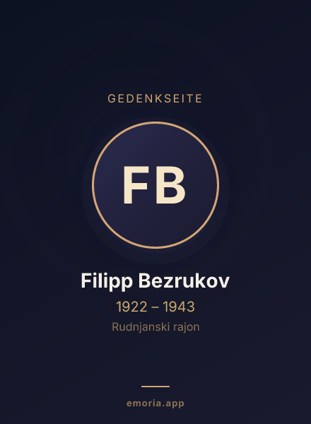 Gedenkportrait von Filipp Bezrukov