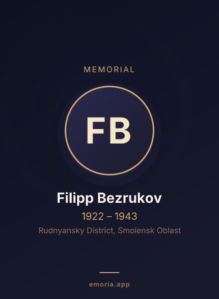 Memorial portrait of Filipp Bezrukov