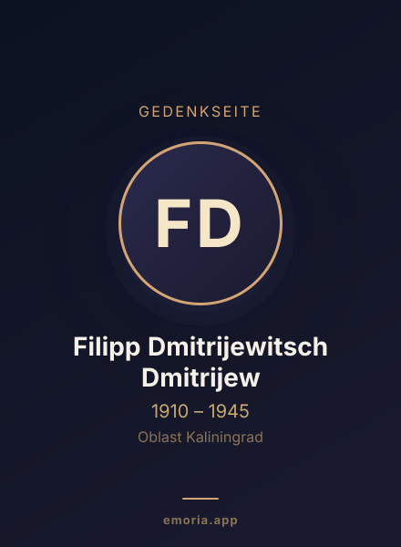 Gedenkportrait von Filipp Dmitrijewitsch Dmitrijew