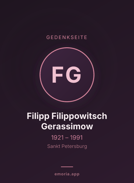 Gedenkportrait von Filipp Filippowitsch Gerassimow