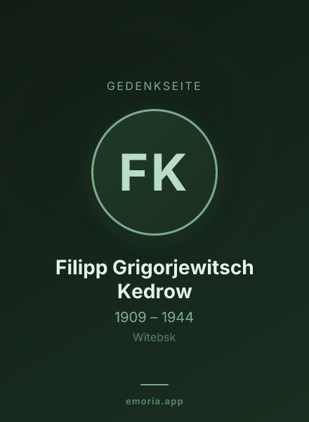 Gedenkportrait von Filipp Grigorjewitsch Kedrow