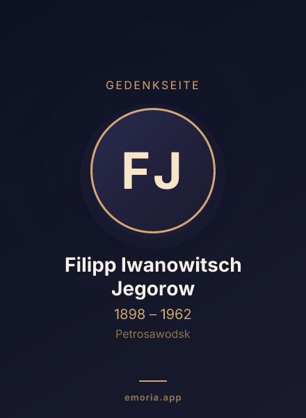 Gedenkportrait von Filipp Iwanowitsch Jegorow