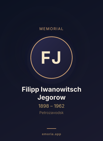 Memorial portrait of Filipp Iwanowitsch Jegorow