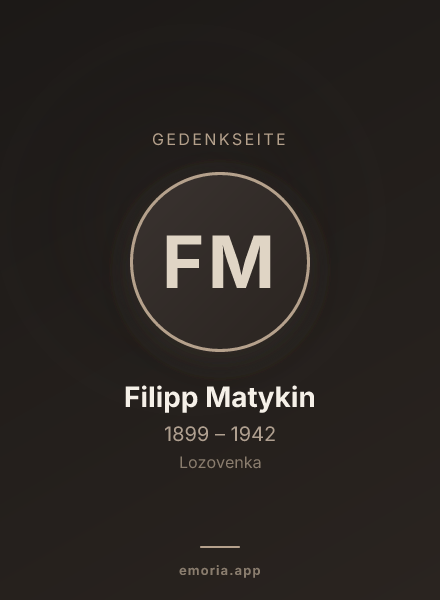 Gedenkportrait von Filipp Matykin