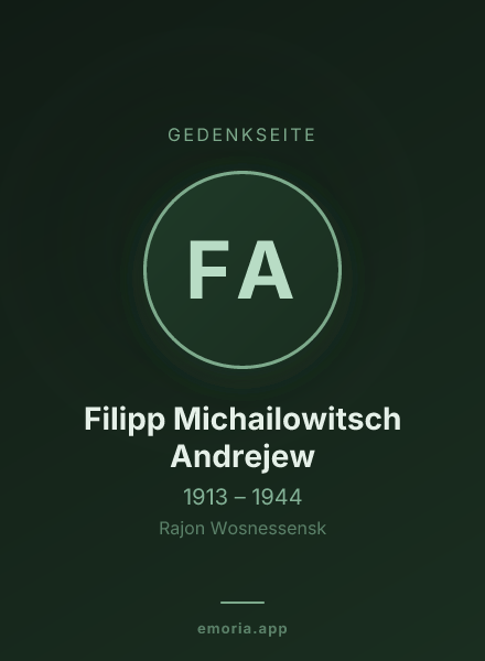 Gedenkportrait von Filipp Michailowitsch Andrejew