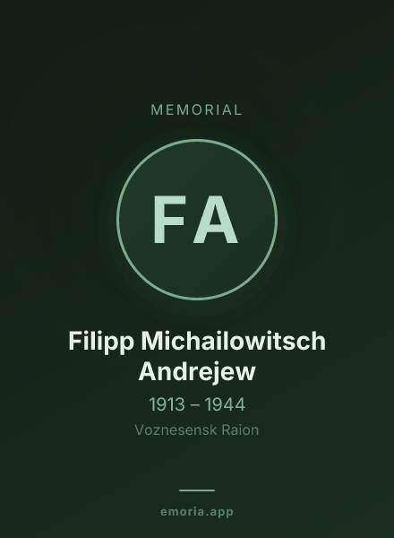 Memorial portrait of Filipp Michailowitsch Andrejew