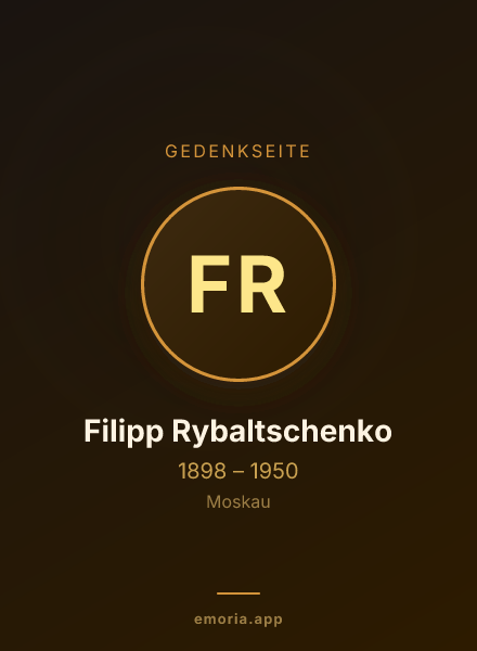 Gedenkportrait von Filipp Rybaltschenko