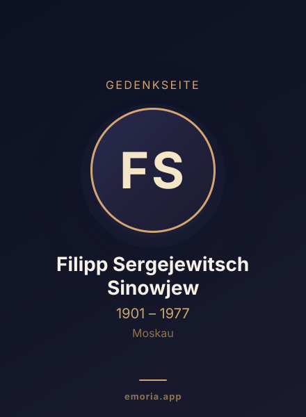 Gedenkportrait von Filipp Sergejewitsch Sinowjew