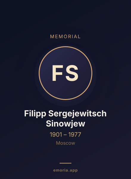 Memorial portrait of Filipp Sergejewitsch Sinowjew