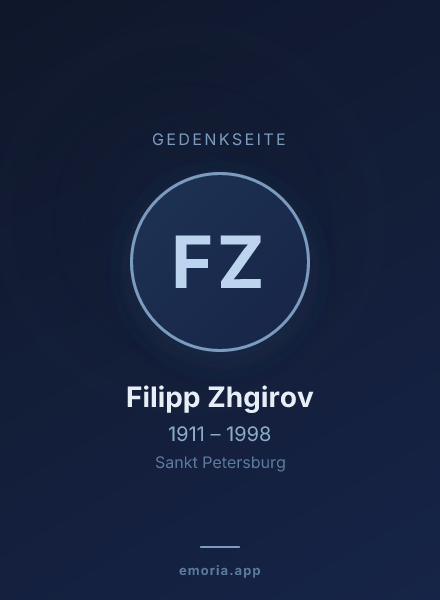 Gedenkportrait von Filipp Zhgirov
