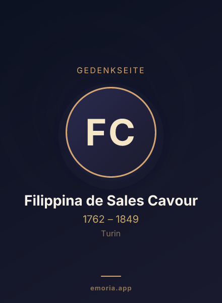 Gedenkportrait von Filippina de Sales Cavour