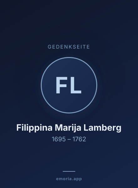 Gedenkportrait von Filippina Marija Lamberg