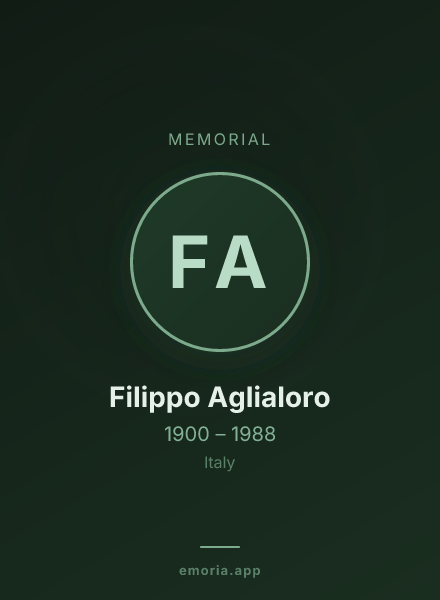 Memorial portrait of Filippo Aglialoro
